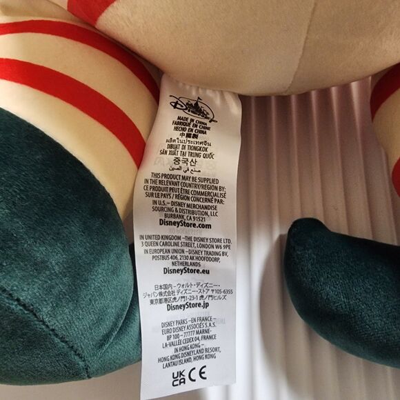 Disney Sleeping Stitch Plush Jumbo 24" Holiday Elf Pajamas Cuddleez Pillow - Picture 9 of 11